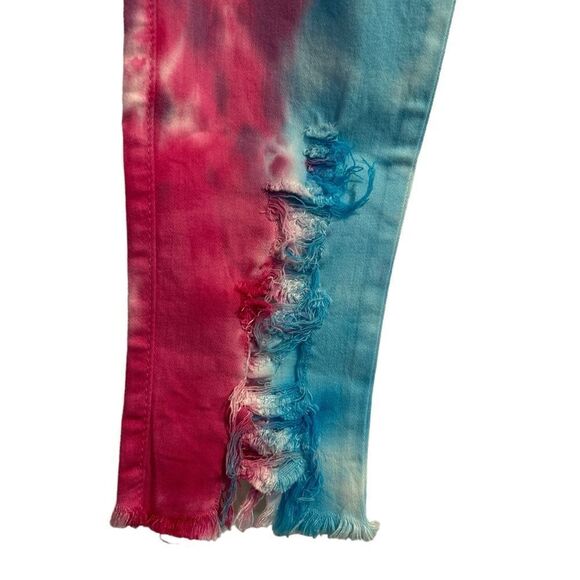 Vibrant M.I.U Distressed High Rise Super Skinny Jegginge Tie Dye Size 31 - Picture 5 of 12